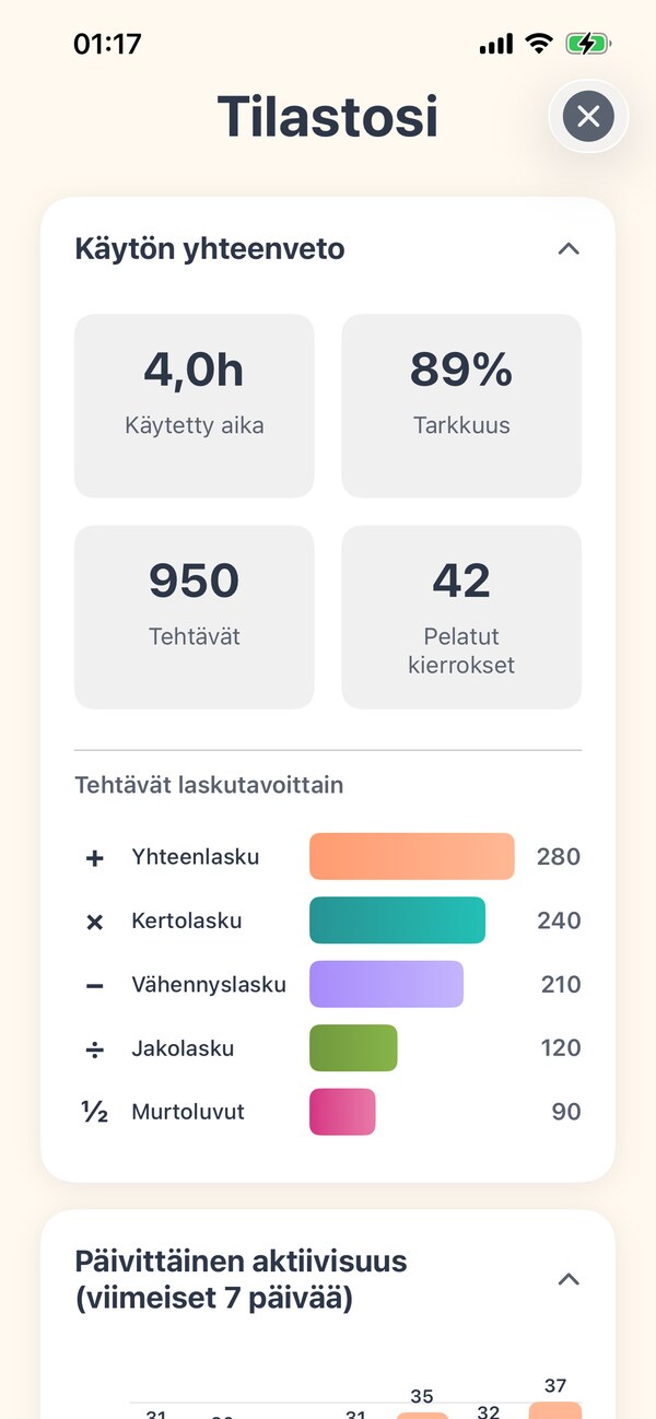 Seuraa edistymistä